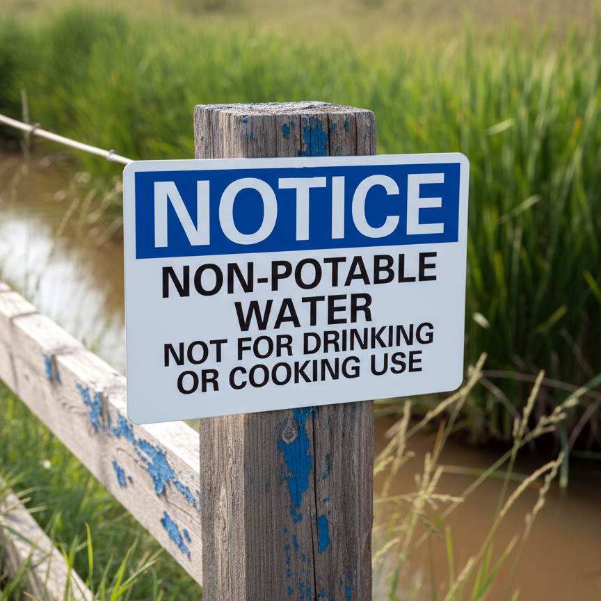 Notice Non-Potable Wate Not For Drinking Or - Image 2