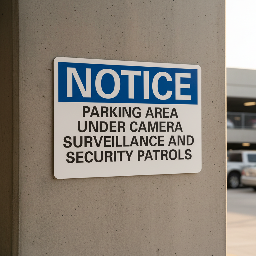Notice Parking Area Under Camera Surveillance