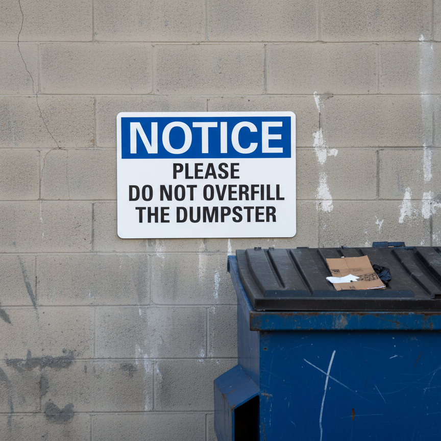 Notice Please Do Notoverfill The Dumpster