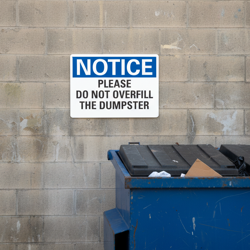 Notice Please Do Notoverfill The Dumpster - Image 2