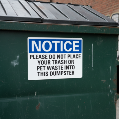 Notice Please Do Not Place Your Trash Or Pet