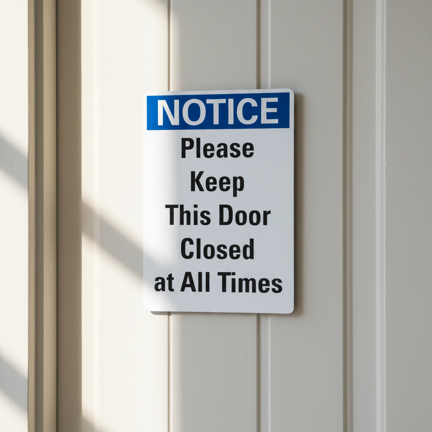 Notice Please Keep This Door Closed At All Times