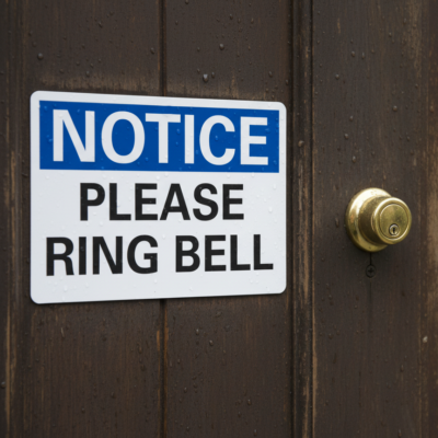 Notice Please Ring Bell