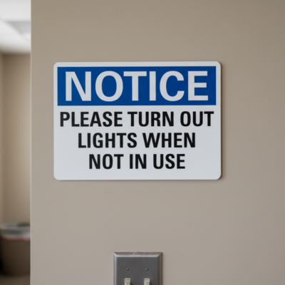 Notice Please Turn Out Lights When Not In Use
