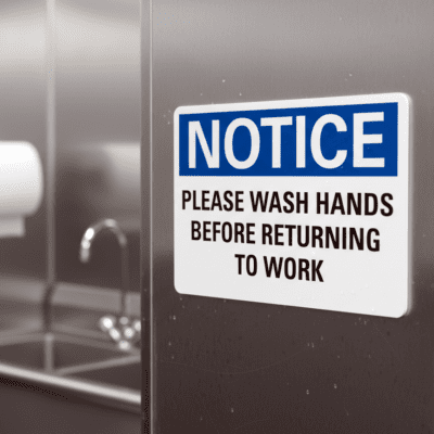 Notice Please Wash Hands Before Returning To Work