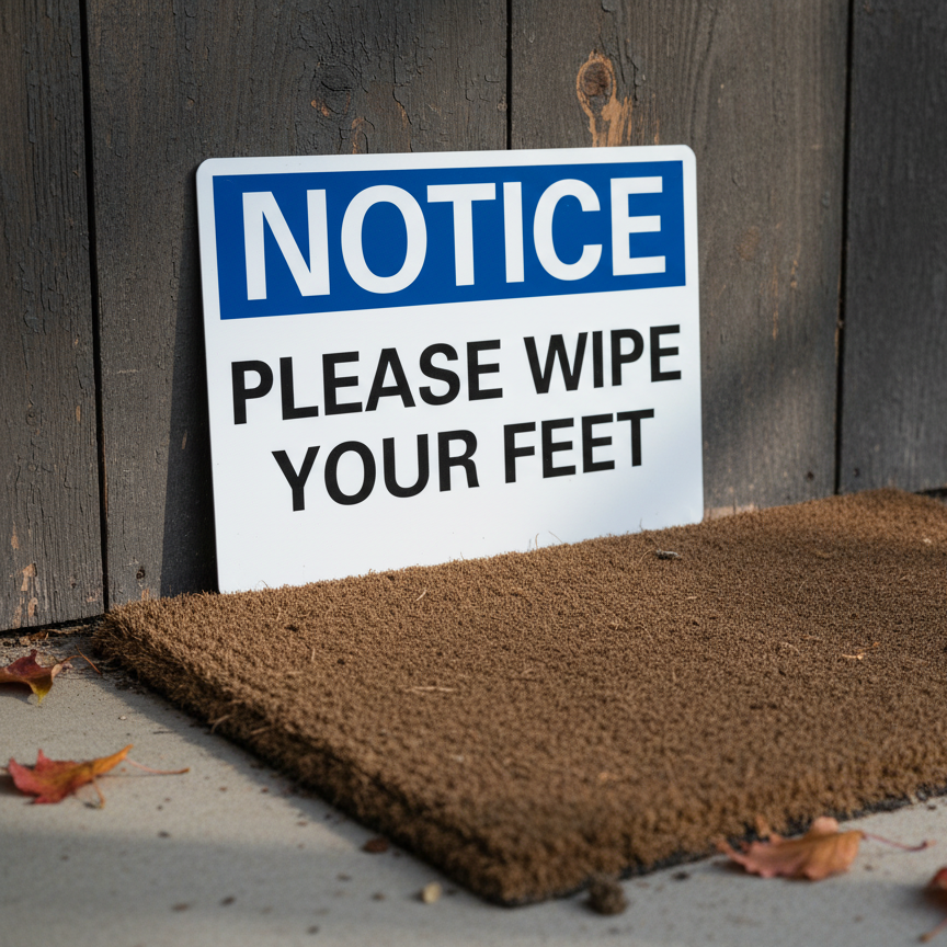 Notice Please Wipe Your Feet