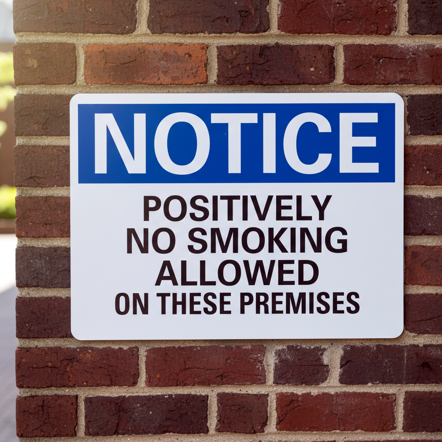 Notice Positively No Smoking Allowed On These - Image 2