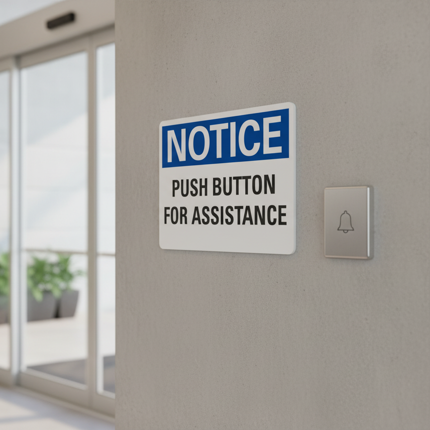 Notice Push Button For Assistance