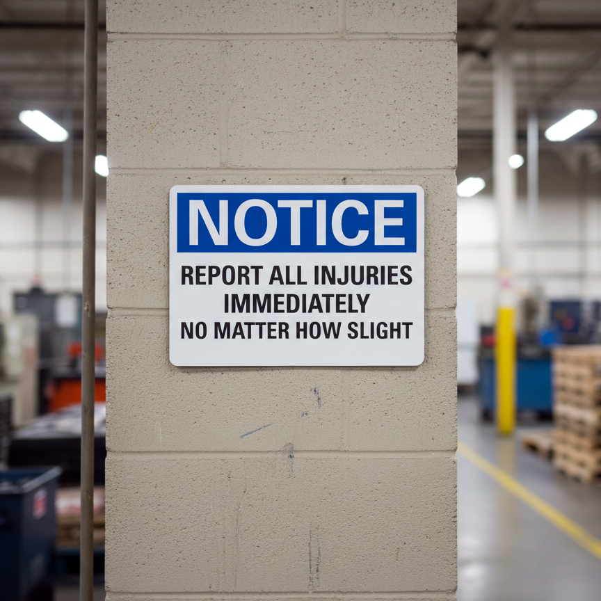 Notice Report All Injuries Immediately No Matter - Image 2