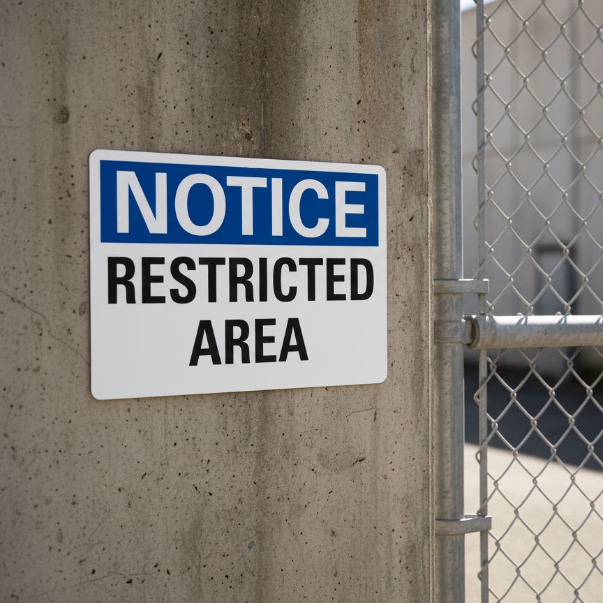 Notice Restricted Area