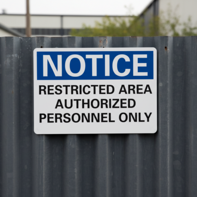 Notice Restricted Area Authorized Personnel Only