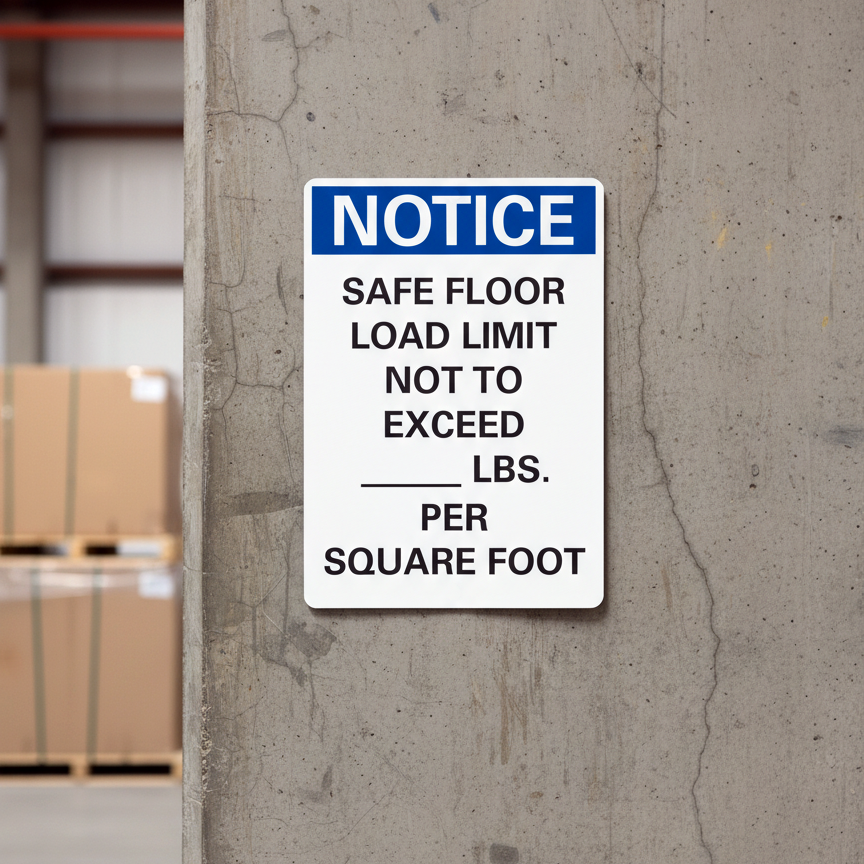 Notice Safe Floor Load Limit Not To Exceed ___ - Image 2