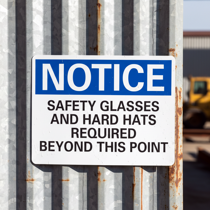 Notice Safety Glasses And Hard Hats Required - Image 2