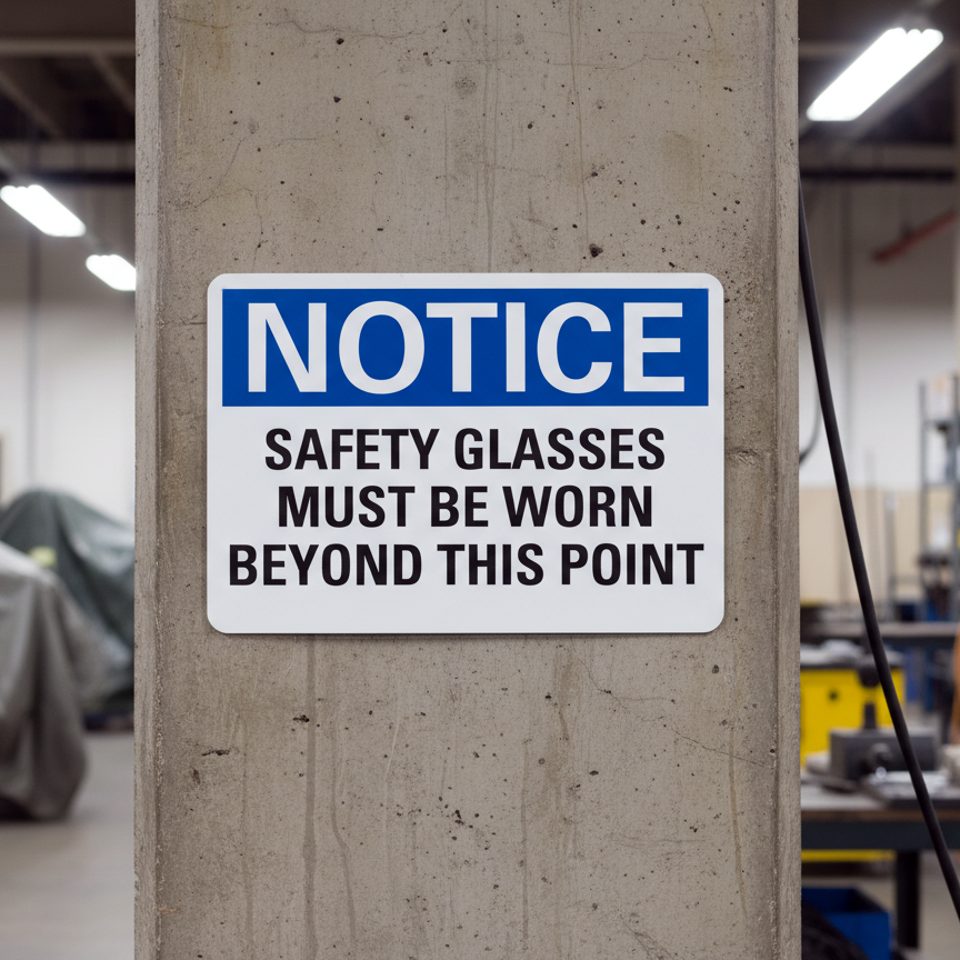 Notice Safety Glasses Must Be Worn Beyond - Image 2