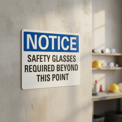 Notice Safety Glasses Required Beyond This Point