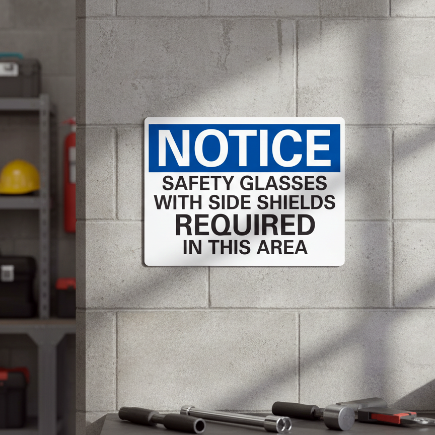 Notice Safety Glasses With Side Shields Required - Image 2