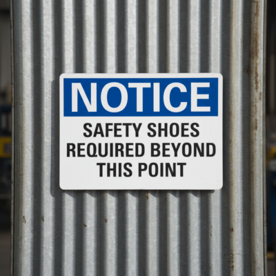 Notice Safety Shoes Required Beyond This Point