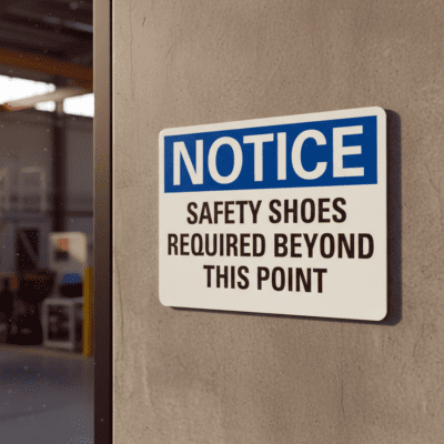 Notice Safety Shoes Required Beyond This Point