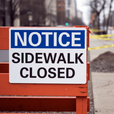 Notice Sidewalk Closed