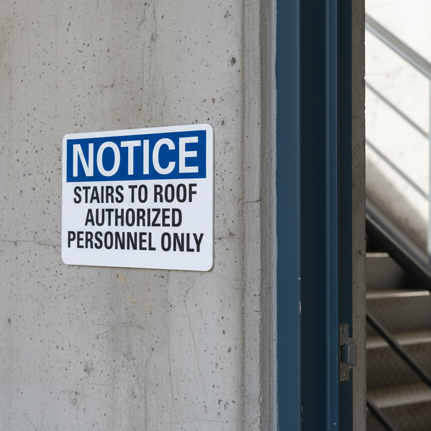 Notice Stairs To Roof Authorized Personnel Only