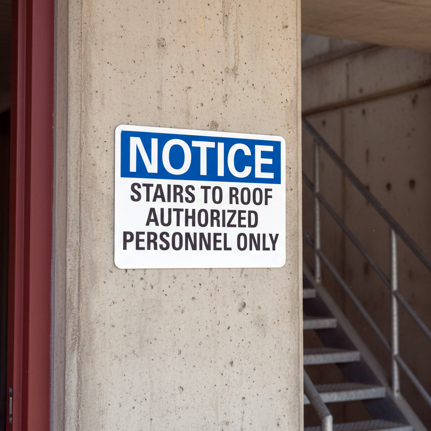 Notice Stairs To Roof Authorized Personnel Only - Image 2