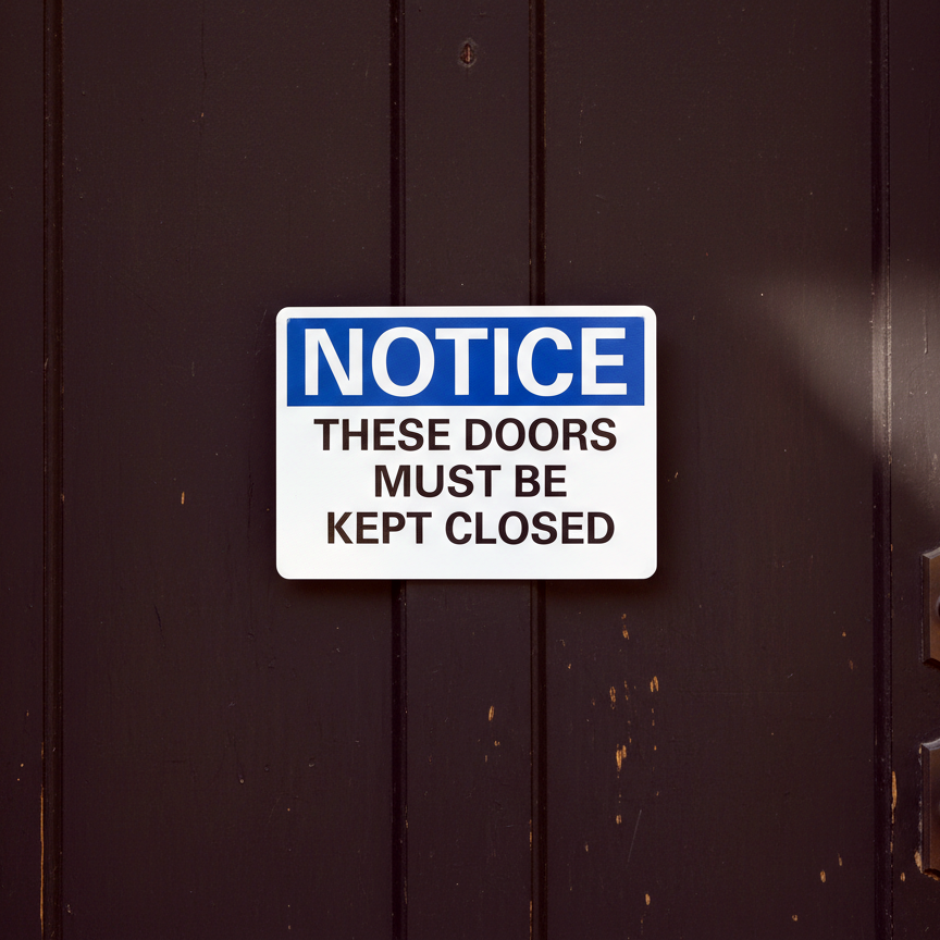 Notice These Doors Must Be Kept Closed - Image 2