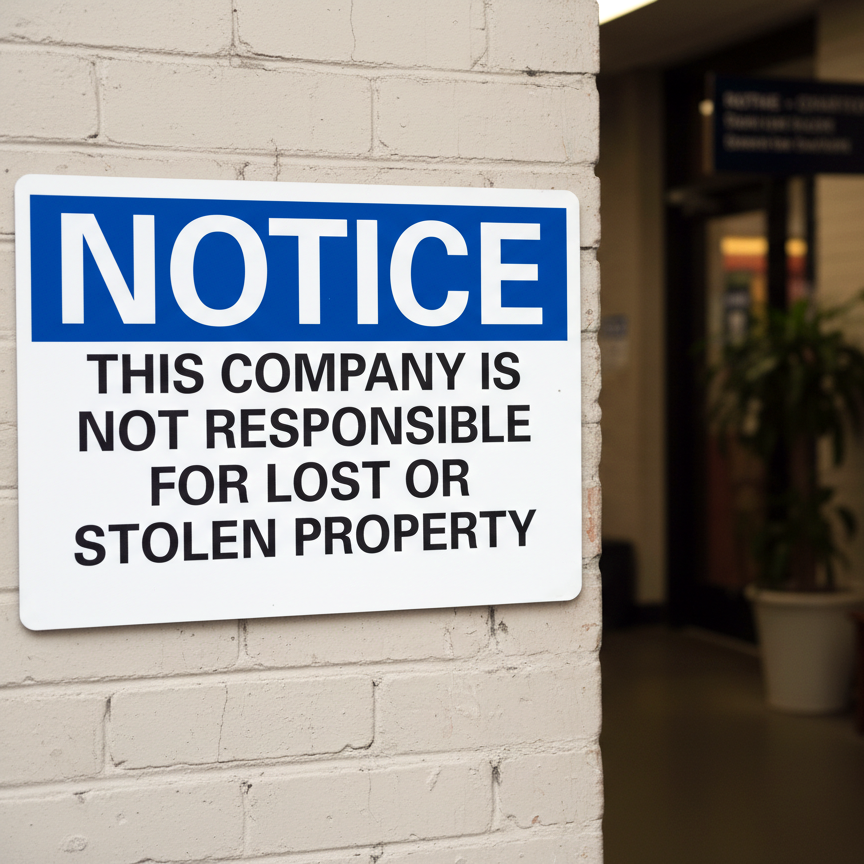 Notice This Company Is Not Responsible For Lost - Image 2