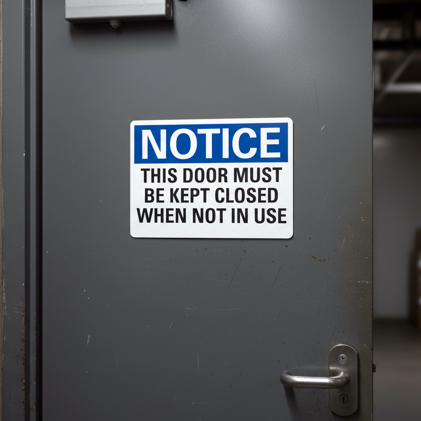 Notice This Door Must Be Kept Closed When - Image 2