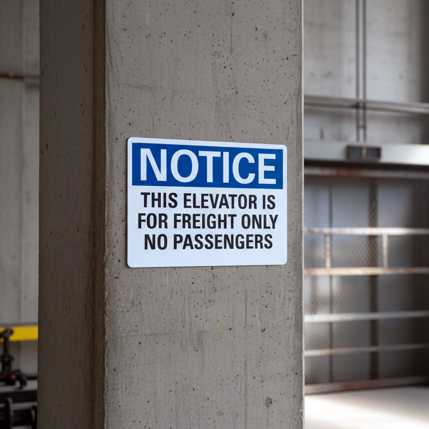 Notice This Elevator Is For Freight Only No - Image 2