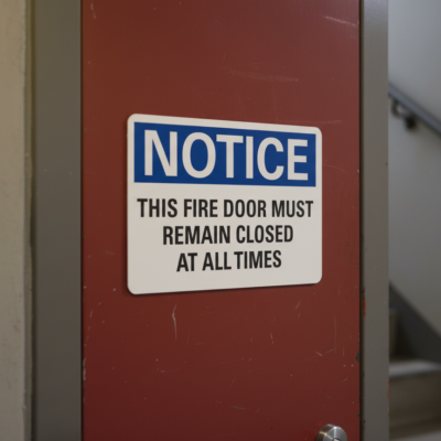 Notice This Fire Door Must Remain Closed At