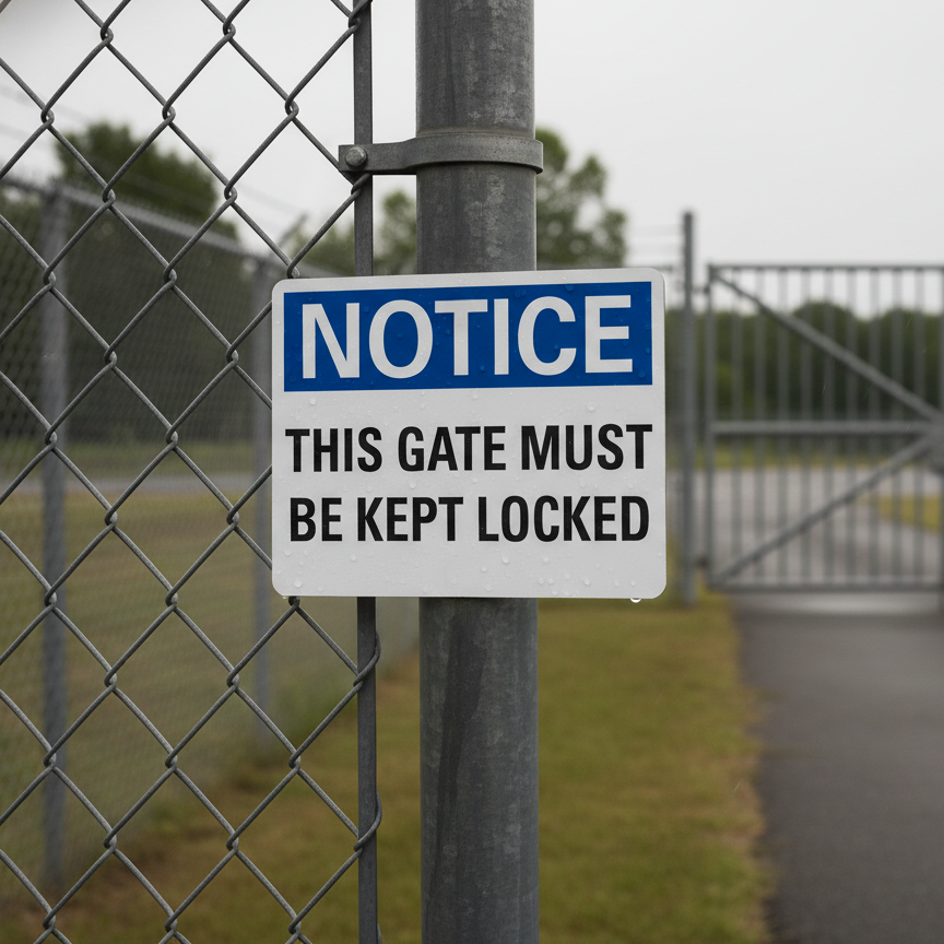 Notice This Gate Must Be Kept Locked - Image 2