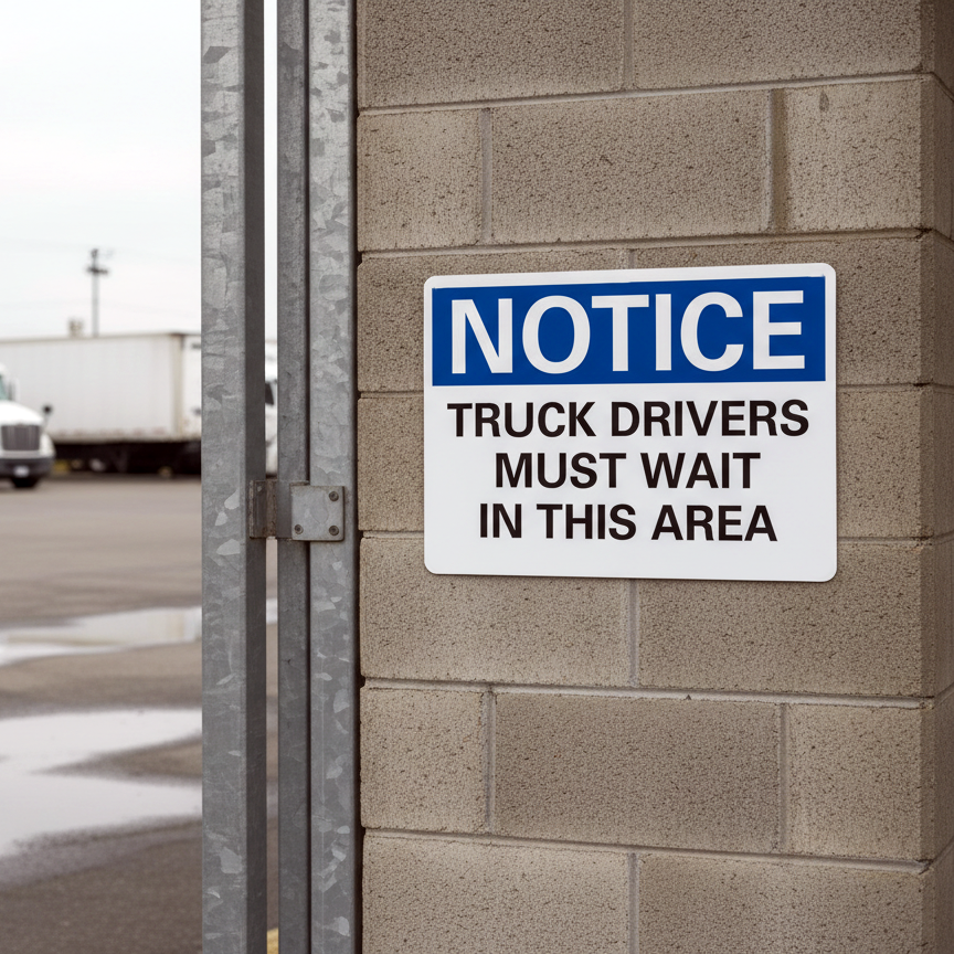 Notice Truck Drivers Must Wait In This Area - Image 2