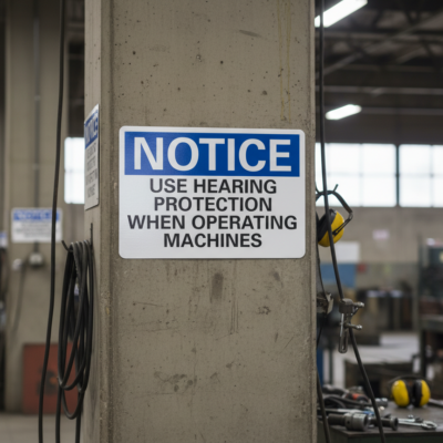 Notice Use Hearing Protection When Operating