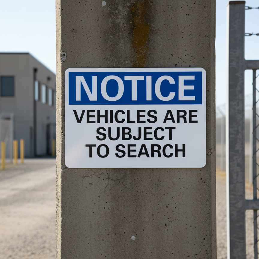 Notice Vehicles Are Subject To Search - Image 2
