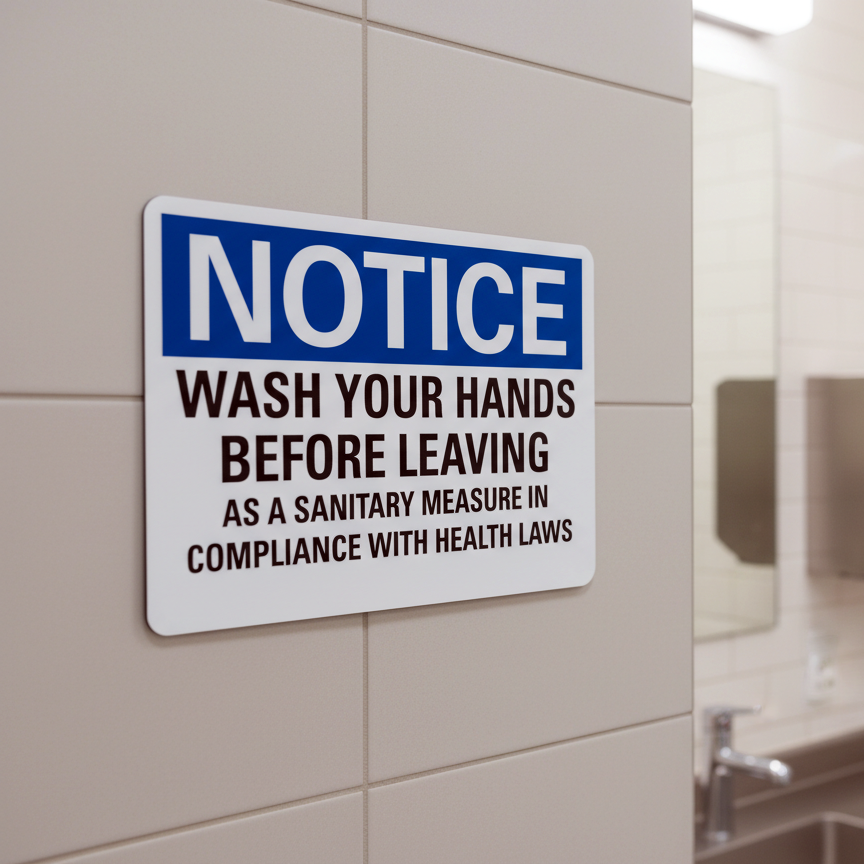 Notice Wash Your Hands Before Leaving As A Sanitary - Image 2