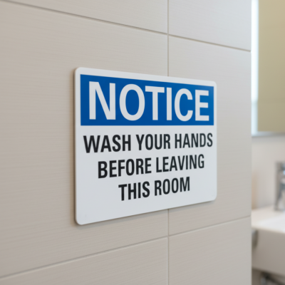 Notice Wash Your Hands Before Leaving This Room