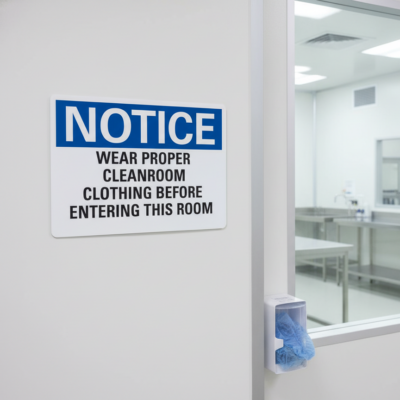 Notice Wear Proper Cleanroom Clothing Before