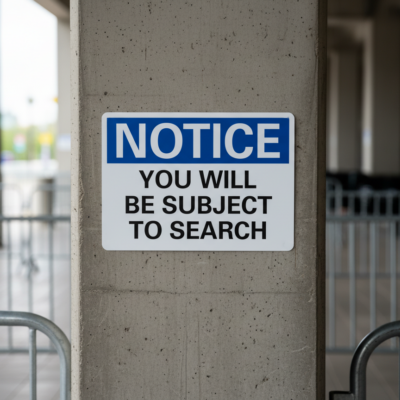 Notice You Will Be Subject To Search