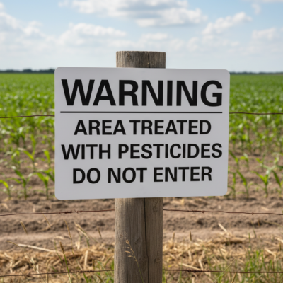 Warning ------- Area Treated With Pesticides