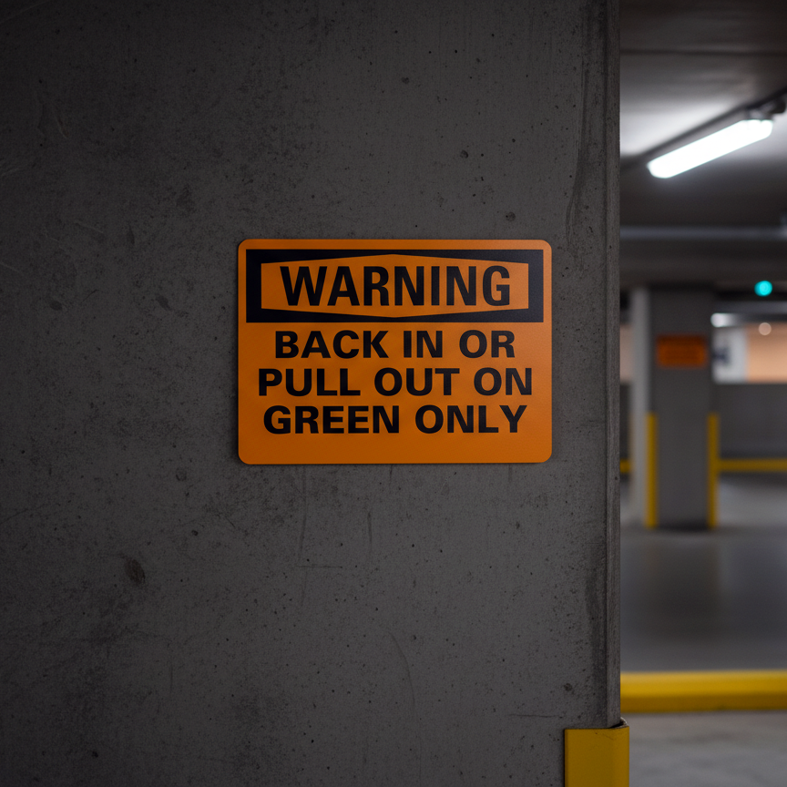 Warning Back In Or Pull Out On Green Only - Image 2