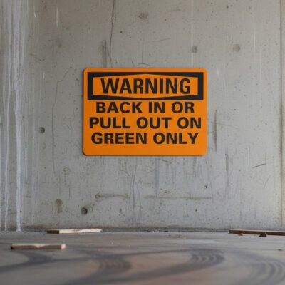 Warning Back In Or Pull Out On Green Only