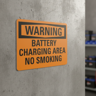 Warning Battery Charging Area No Smoking