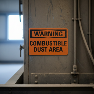 Warning Combustible Dust Area