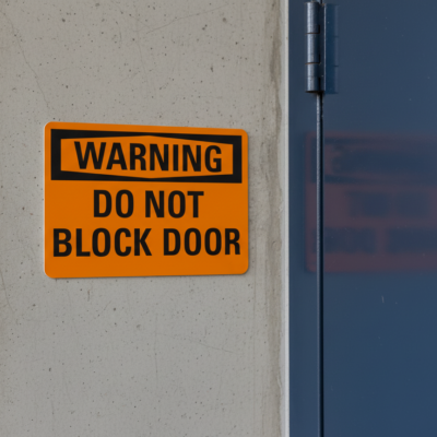 Warning Do Not Block Door