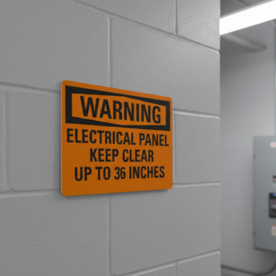 Warning Electrical Panel Keep Clear Up To 36 Inches