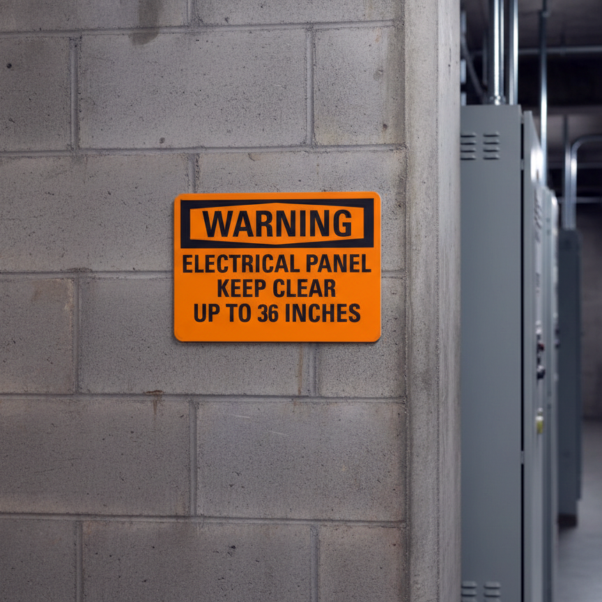 Warning Electrical Panel Keep Clear Up To 36 Inches - Image 2