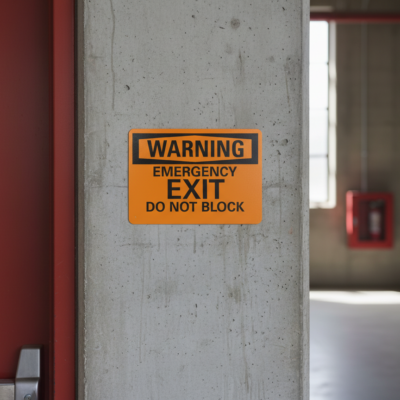 Warning Emergency Exit Do Not Block