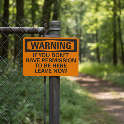 Warning If You Don'T Have Permission To Be