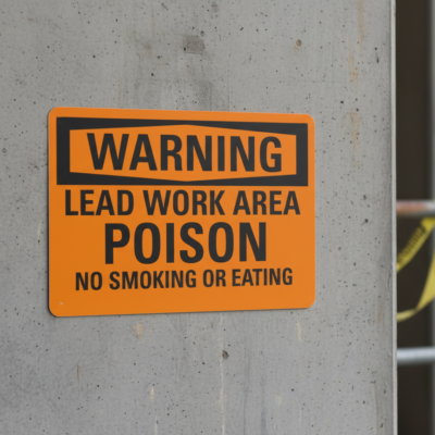 Warning Lead Work Area Poison No Smoking Or Eating
