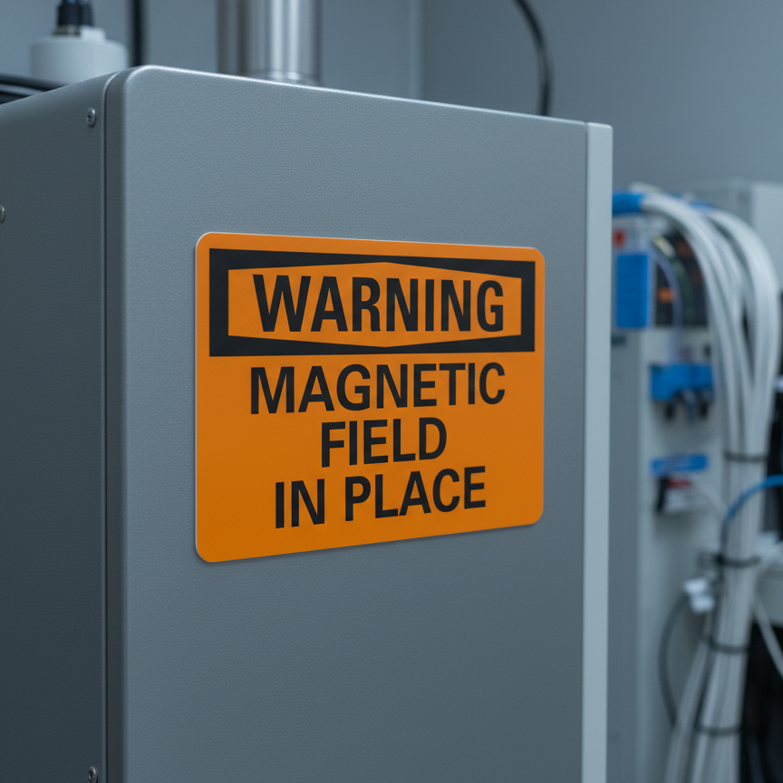 Warning Magnetic Field In Place